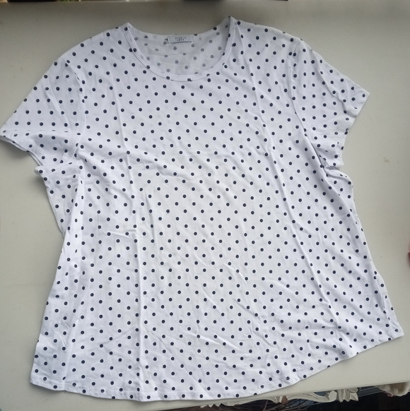 Studio 1886 Tops - Studio 1886 Polka Dot Knit Stretch Top Short Sleeve Plus Size 1X